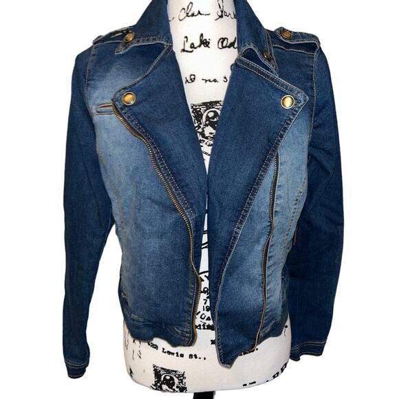 Jou Jou Denim Collection Women's Blue Jean Jacket Size S Pockets‎ EUC - Picture 2 of 12